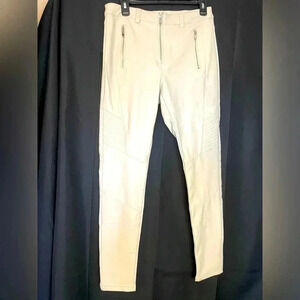 Topshop WOMANS Faux Leather Skinny Leg Trousers New Stone Color Size 8 NWT
